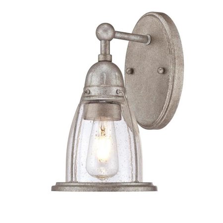 BRILLIANTBULB 1 Light Wall Weathered Steel Finish with Clear Seeded Glass BR2690046